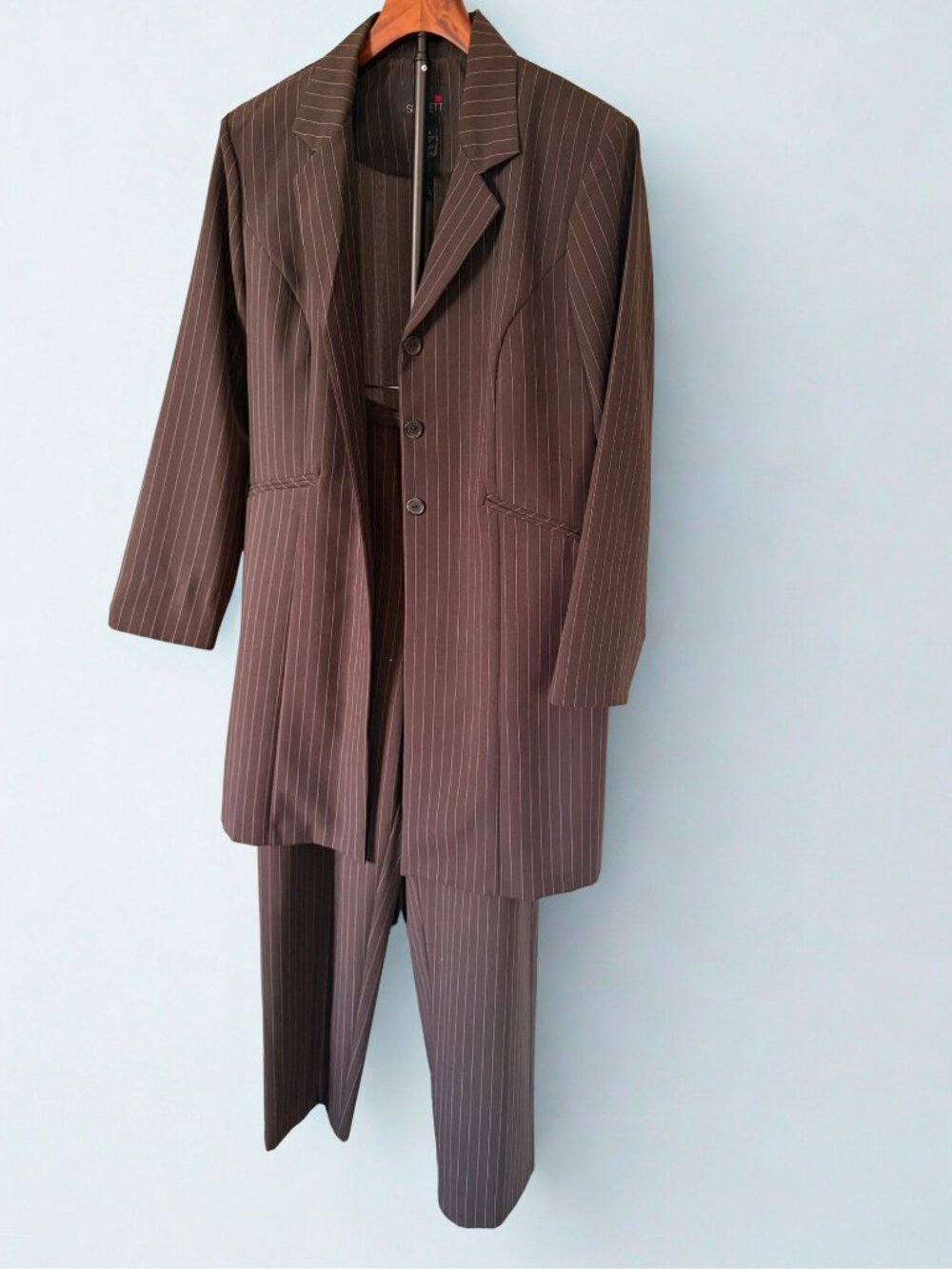 Brown Pinstripe 3-Piece Suit